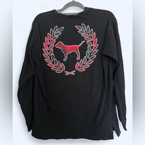 Victoria's Secret PINK long sleeve Black shirt with plaid dog